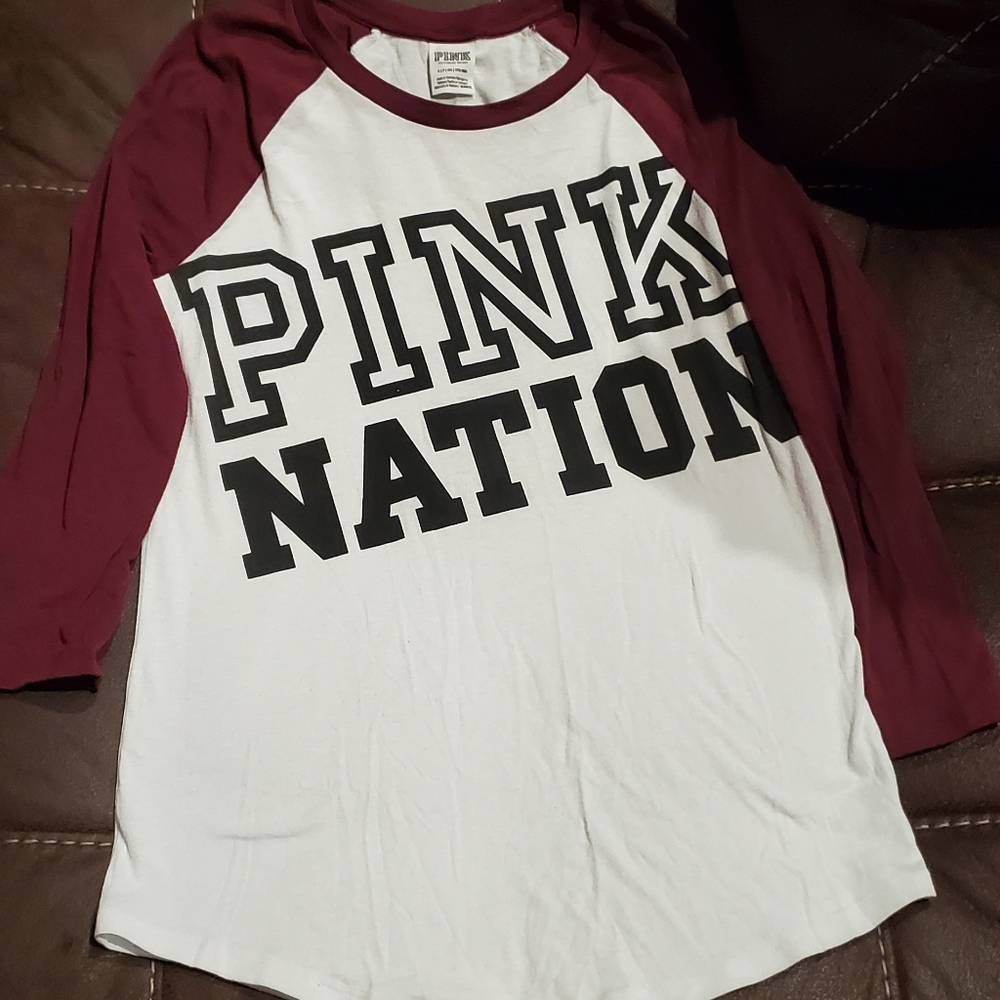 Pink Nation baseball tee